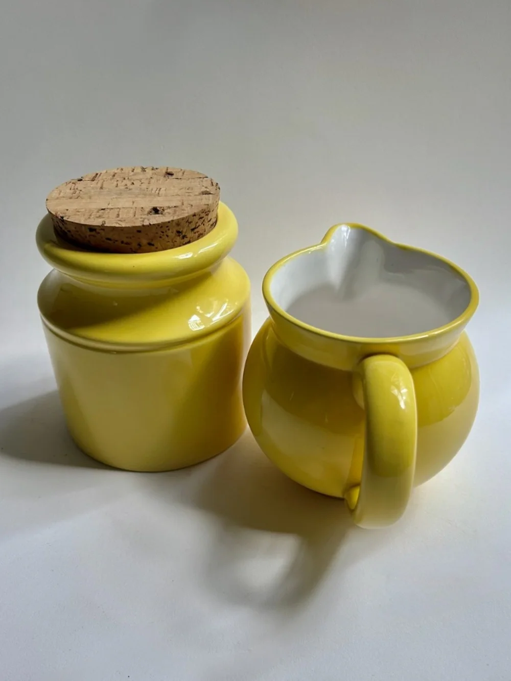 Savoir Vivre Yellow Ceramic Sugar & Creamer Set, 1980's
